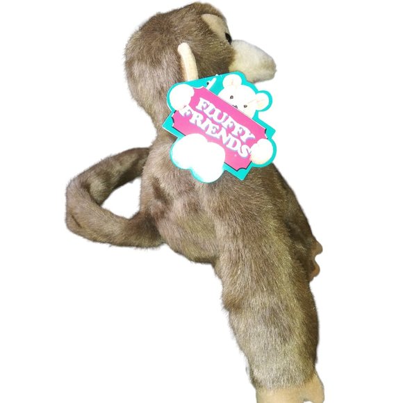 VTG Fluffy Friends Realistic Brown Stuffed Monkey Chimp Plush Creations Inc NOS - Picture 2 of 11